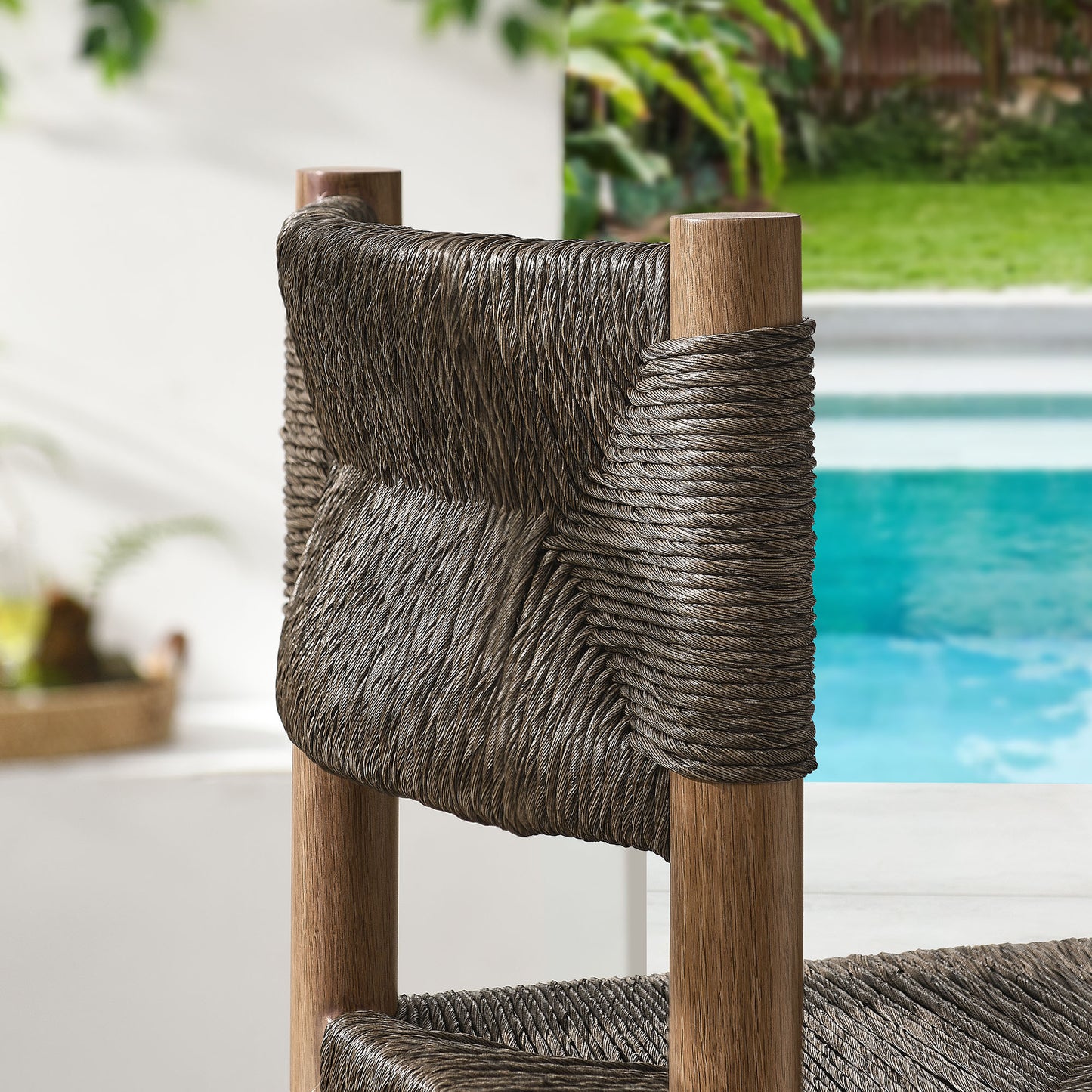 Parkland Outdoor Patio Rattan and Aluminum Stools Set of 2