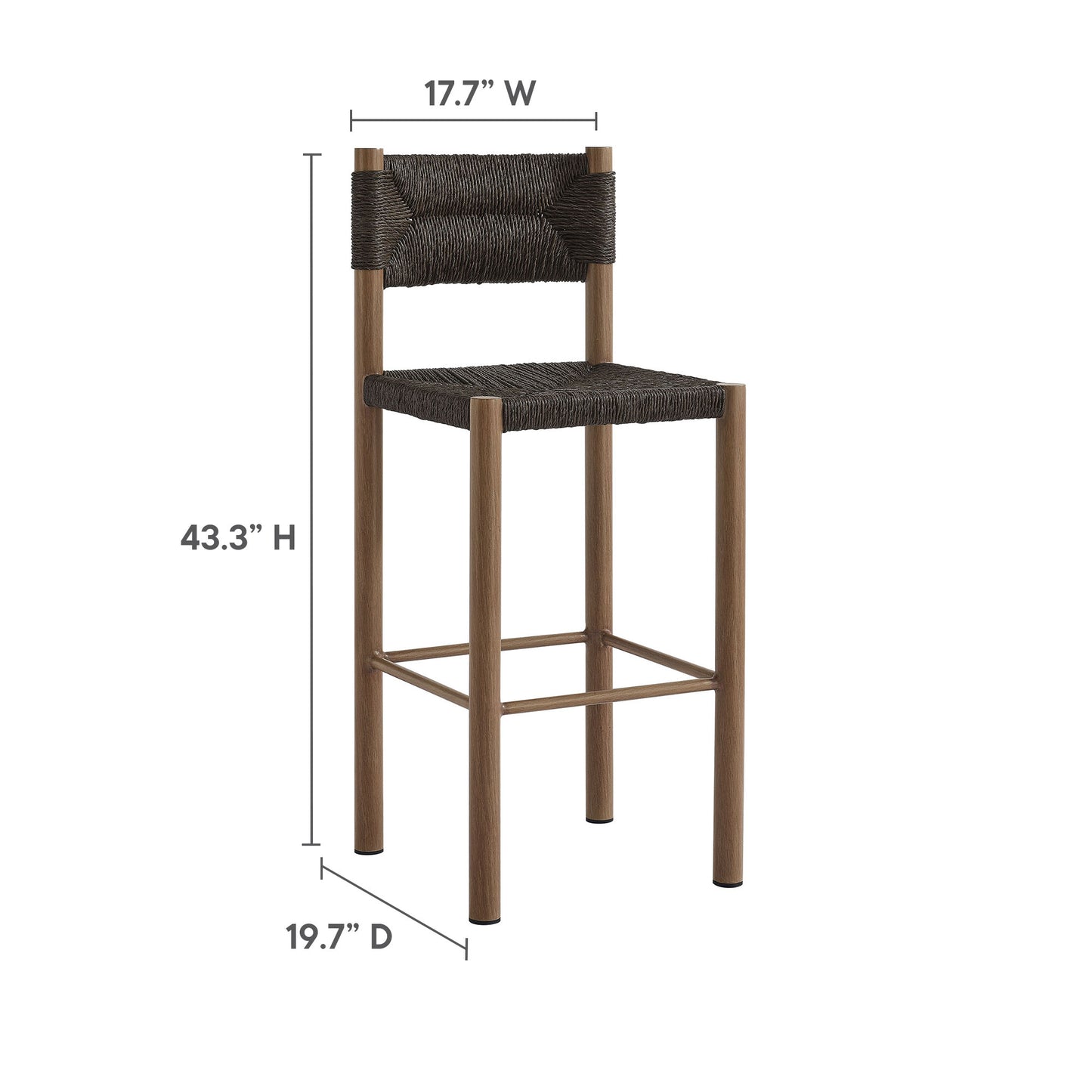 Parkland Outdoor Patio Rattan and Aluminum Stools Set of 2