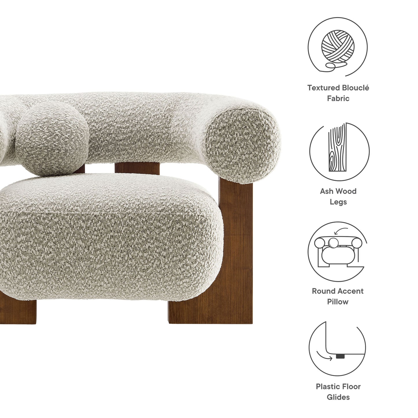 Jace Boucle Accent Chair by Modway EEI-6996-RIV