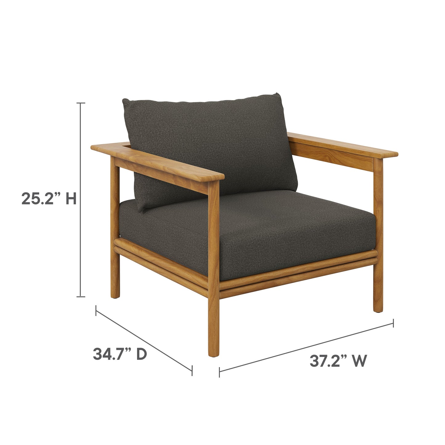 Wren 4-Piece Outdoor Patio Teak Wood Furniture Set by Modway EEI-7065-NAT-FLI