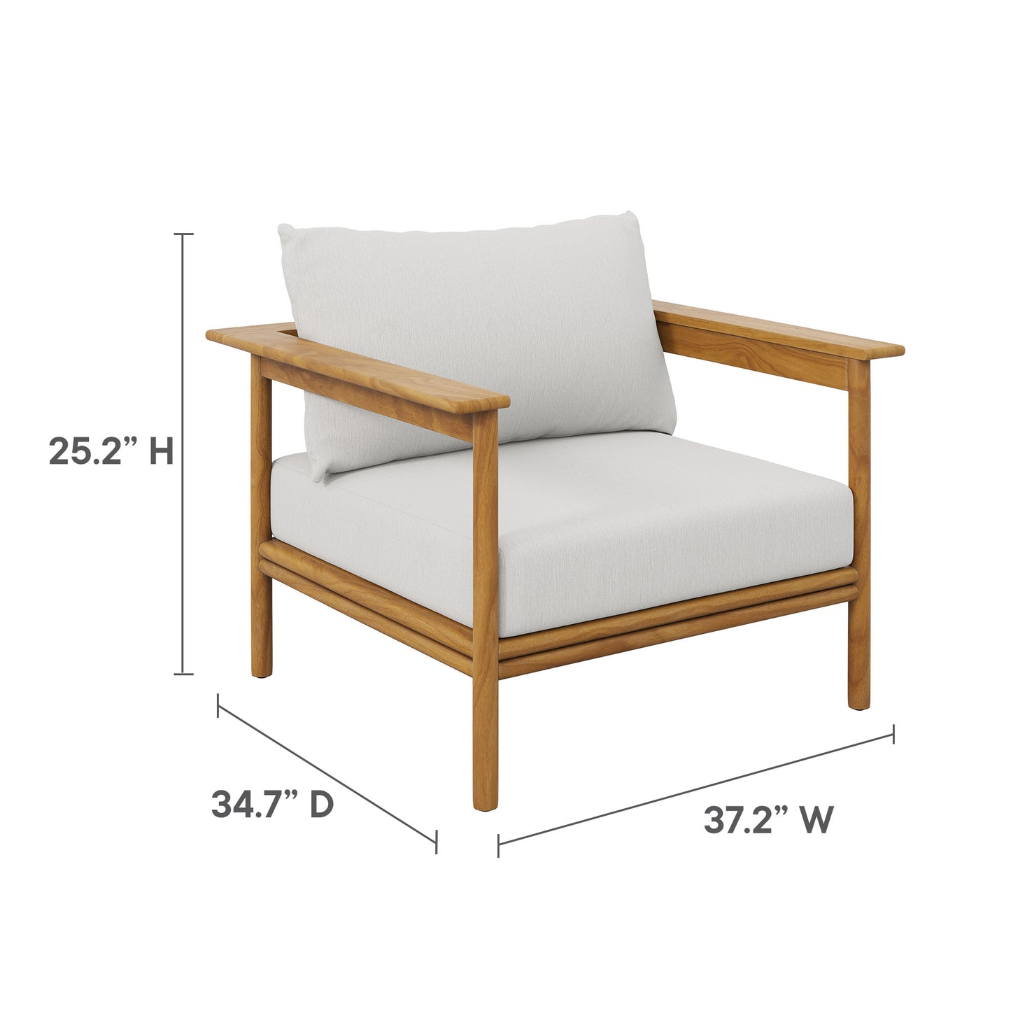 Wren Outdoor Patio Teak Wood Armchair Set of 2 by Modway EEI-7068-NAT-SAI
