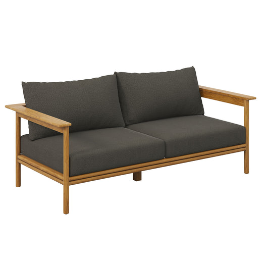 Wren Outdoor Patio Teak Wood Sofa by Modway EEI-7008-NAT-FLI