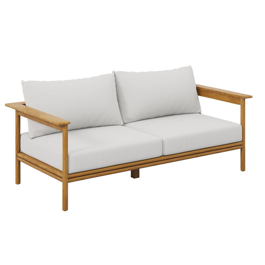 Wren Outdoor Patio Teak Wood Sofa by Modway EEI-7008-NAT-SAI