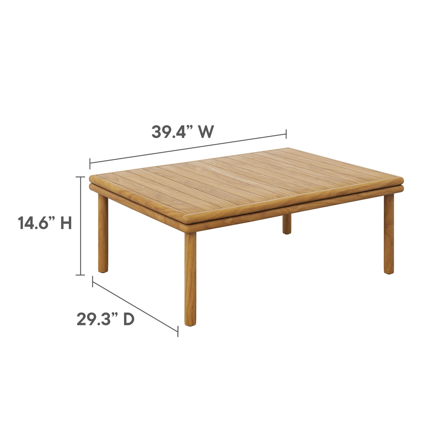 Wren 4-Piece Outdoor Patio Teak Wood Furniture Set by Modway EEI-7065-NAT-FLI