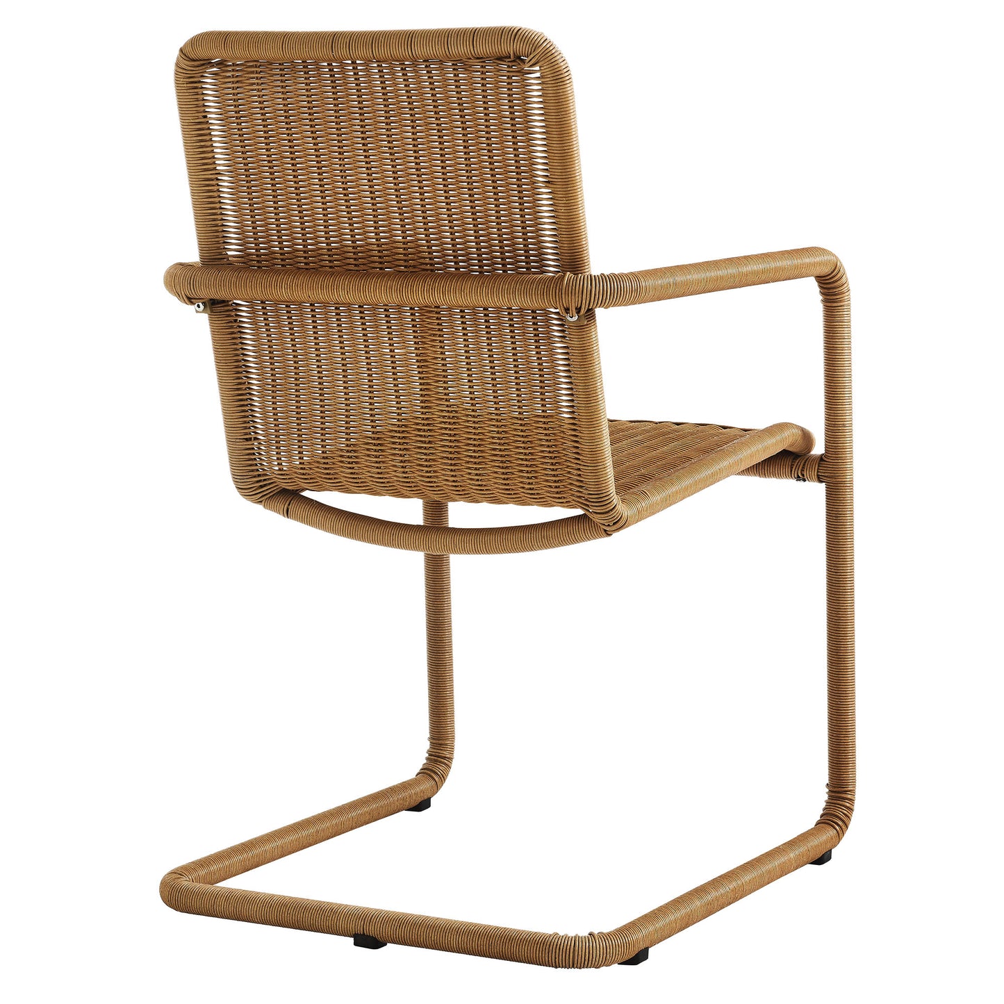 Abacus and Parkland 7-Piece Rectangular Outdoor Patio Dining Table Set with Rattan Armchairs by Modway