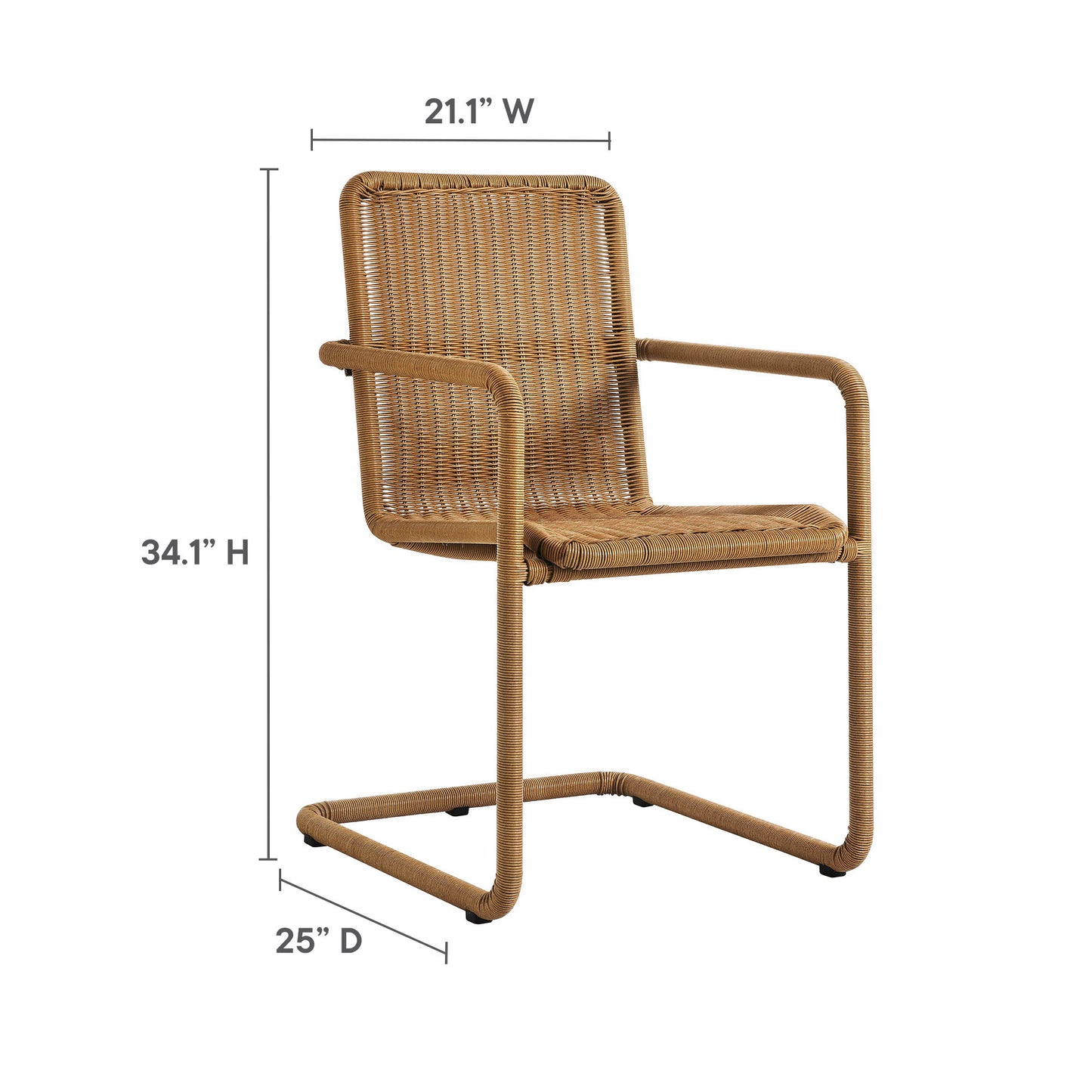 Abacus and Parkland 7-Piece Rectangular Outdoor Patio Dining Table Set with Rattan Armchairs by Modway