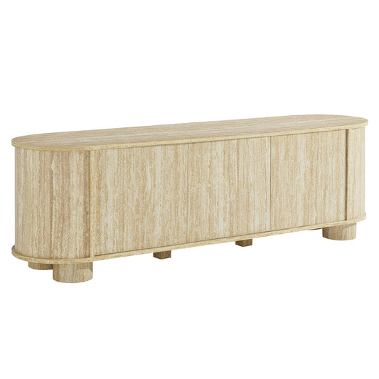 Overture 63” Oval Faux Travertine TV Stand by Modway EEI-7016-TRA