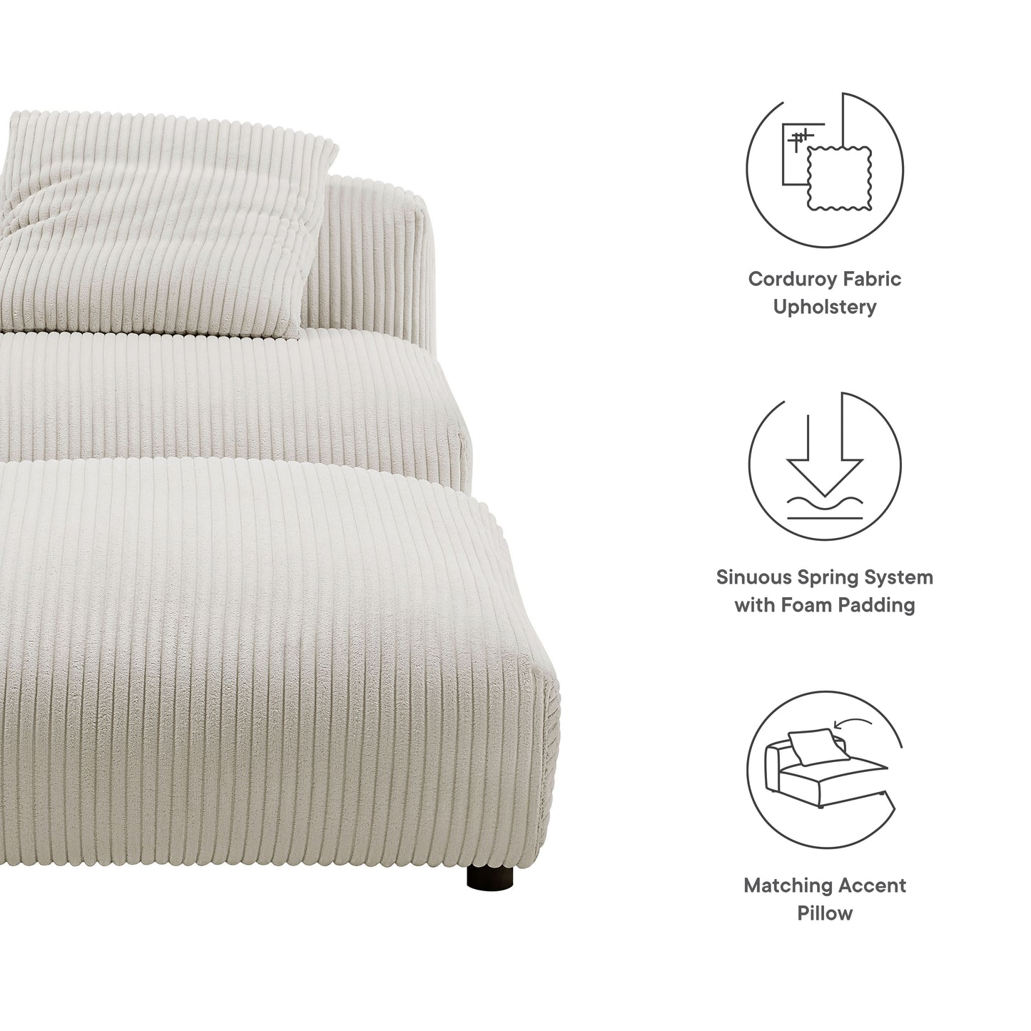 Solace Modular Upholstered Armless Chair and Ottoman Set by Modway