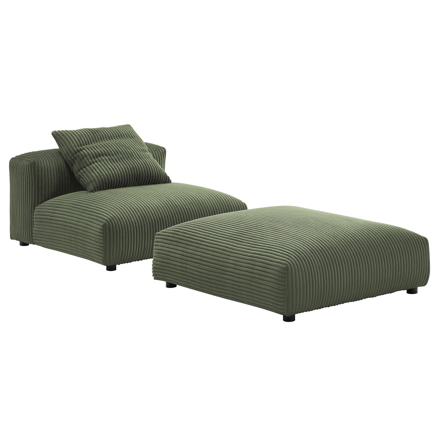 Solace Modular Upholstered Armless Chair and Ottoman Set by Modway