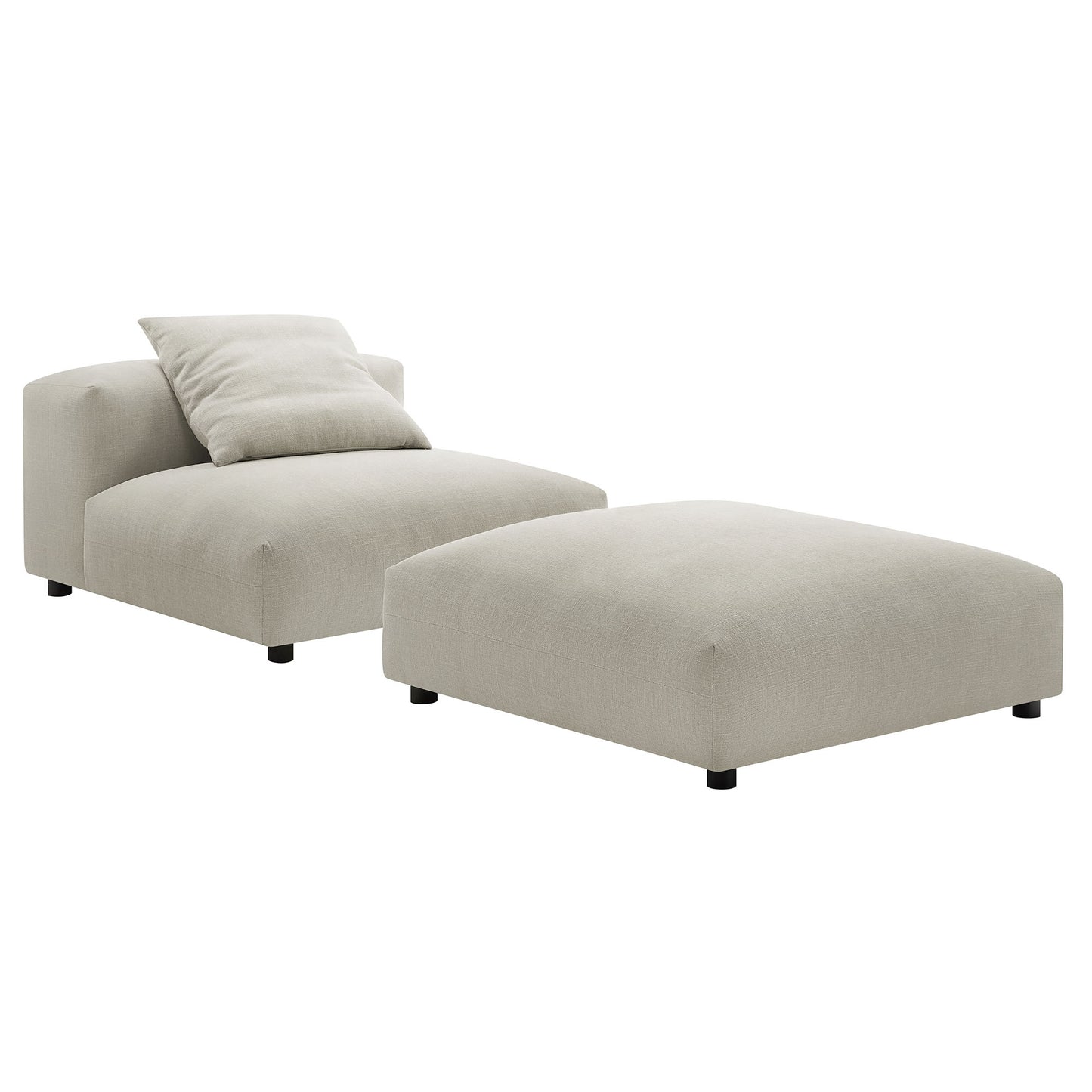 Solace Modular Upholstered Armless Chair and Ottoman Set by Modway