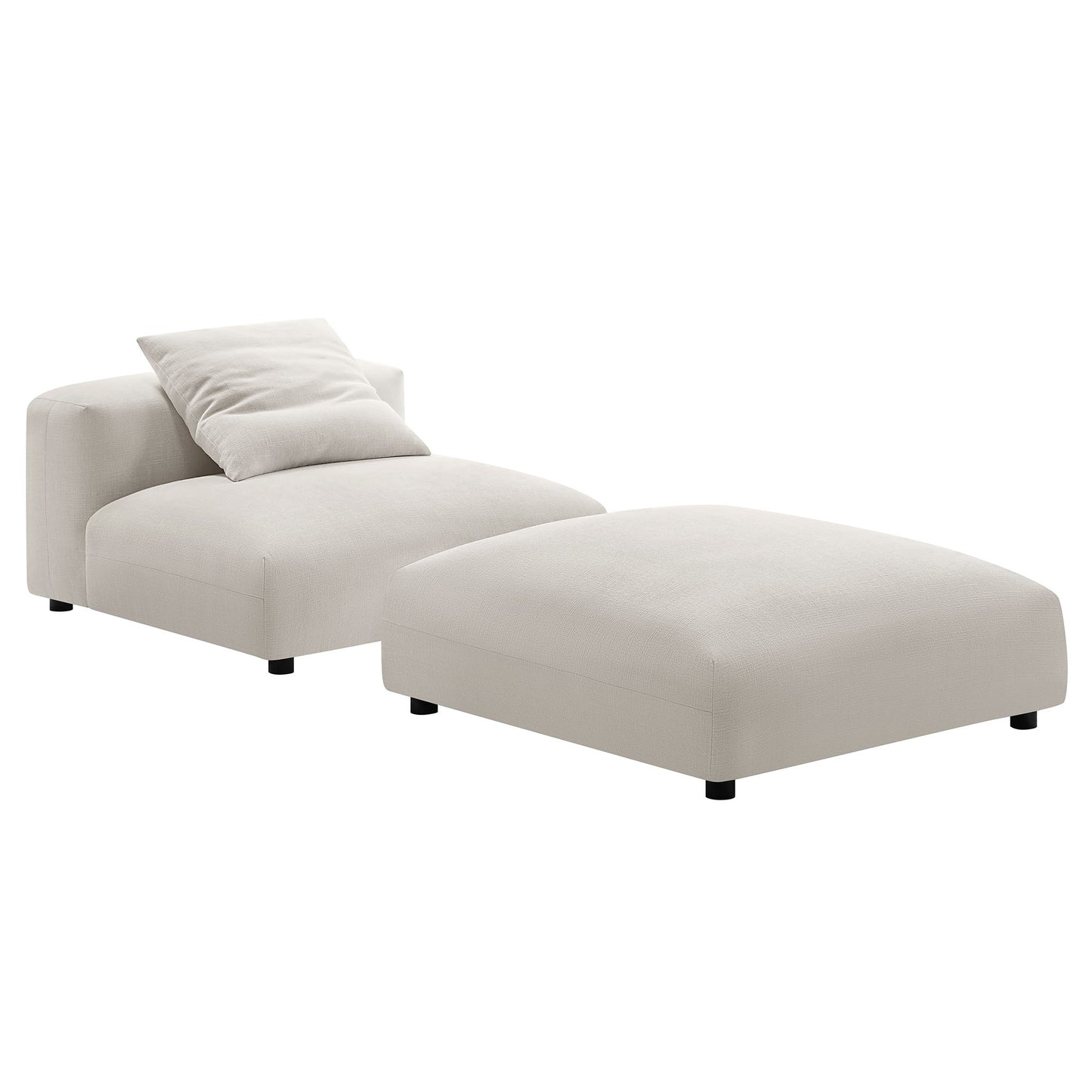 Solace Modular Upholstered Armless Chair and Ottoman Set by Modway