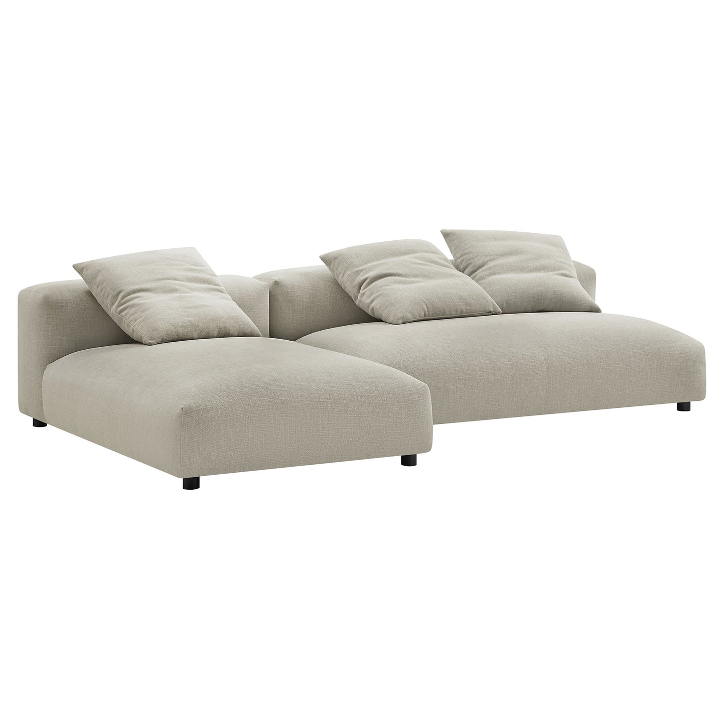 Solace 2-Piece Modular Upholstered Sectional Sofa With Chaise by Modway