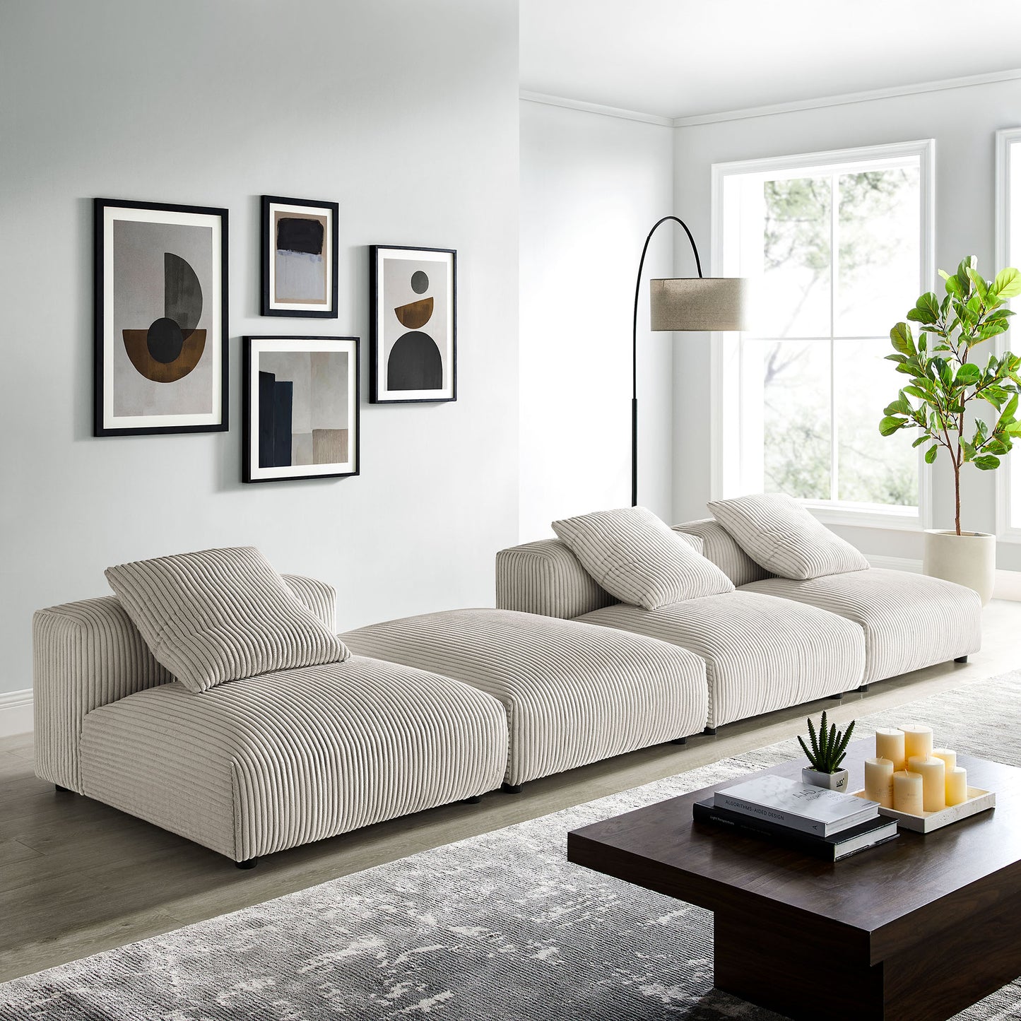 Solace 4-Piece Modular Upholstered Sectional Sofa