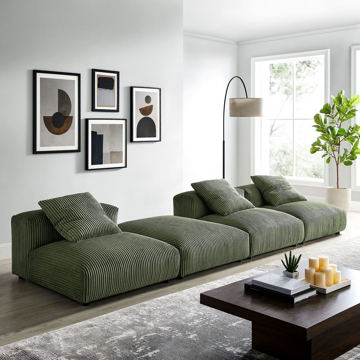 Solace 4-Piece Modular Upholstered Sectional Sofa
