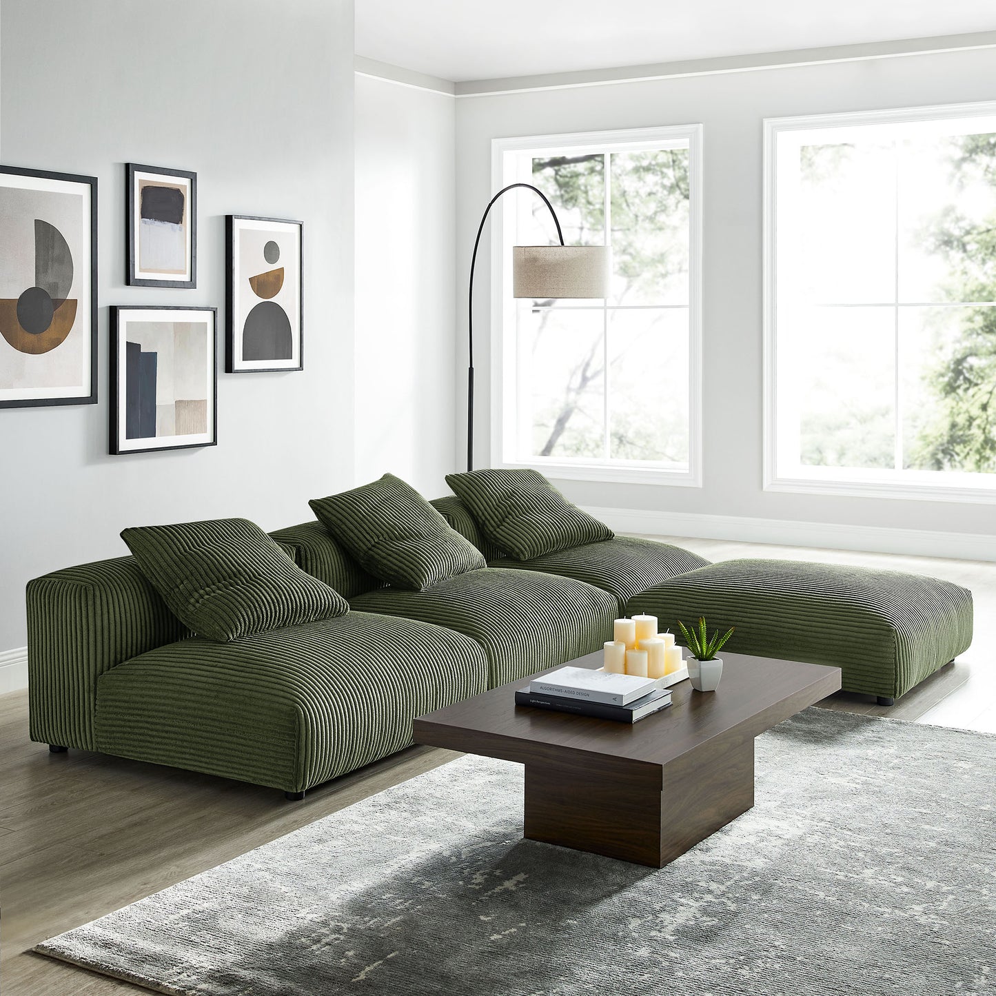 Solace 4-Piece Modular Upholstered Sectional Sofa