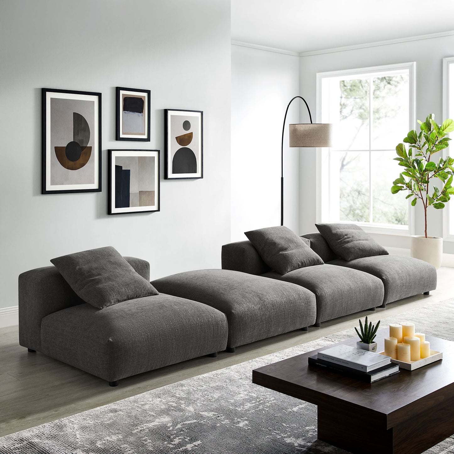 Solace 4-Piece Modular Upholstered Sectional Sofa