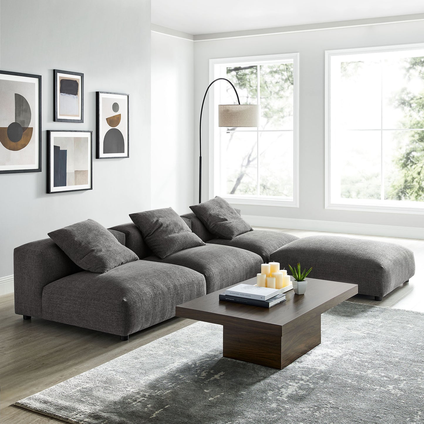 Solace 4-Piece Modular Upholstered Sectional Sofa