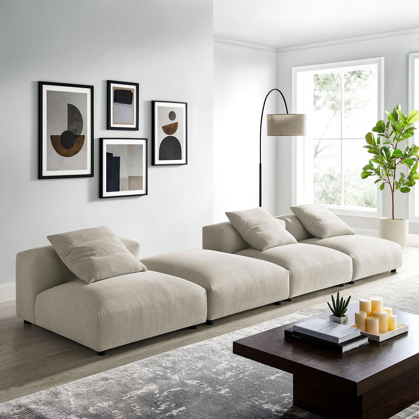 Solace 4-Piece Modular Upholstered Sectional Sofa