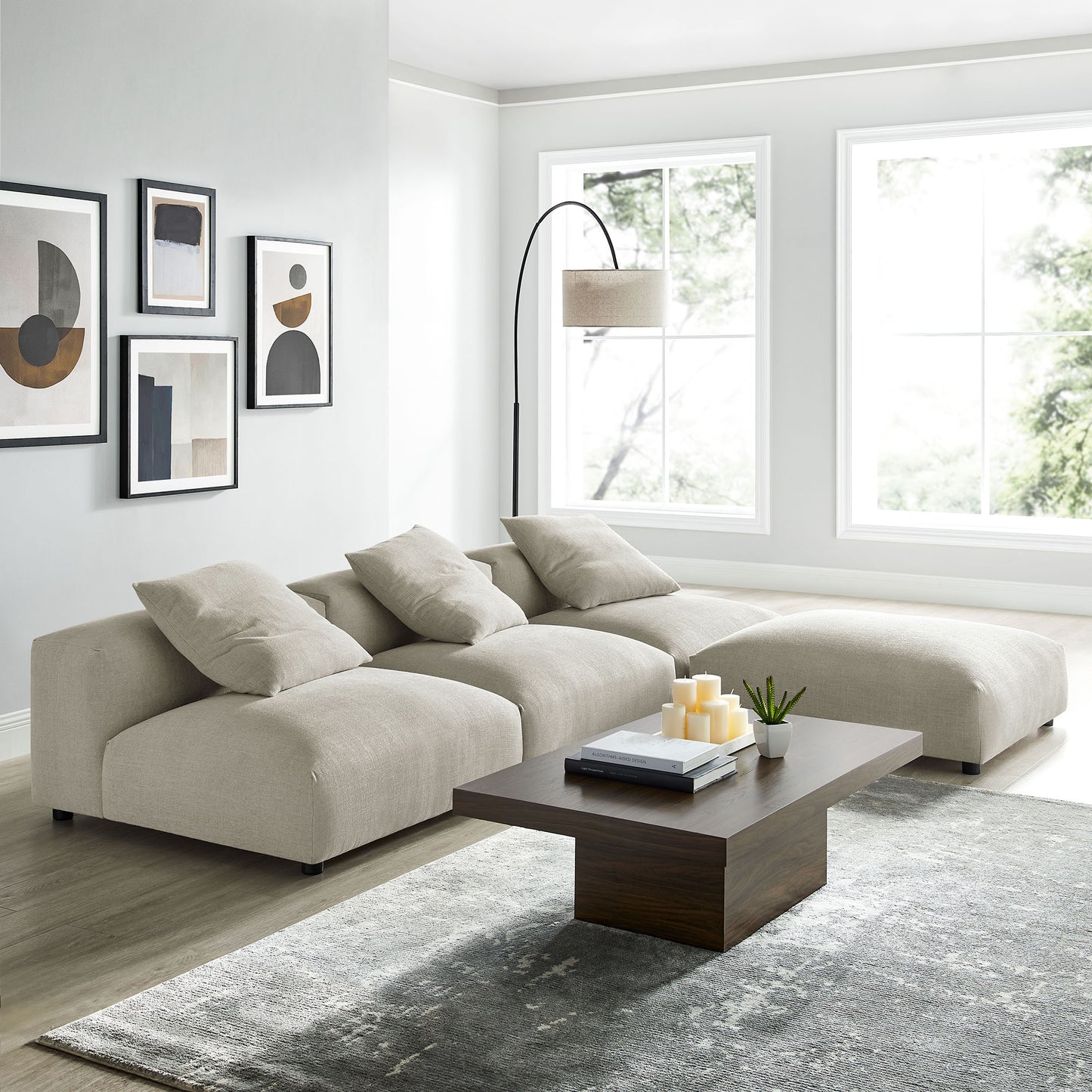 Solace 4-Piece Modular Upholstered Sectional Sofa