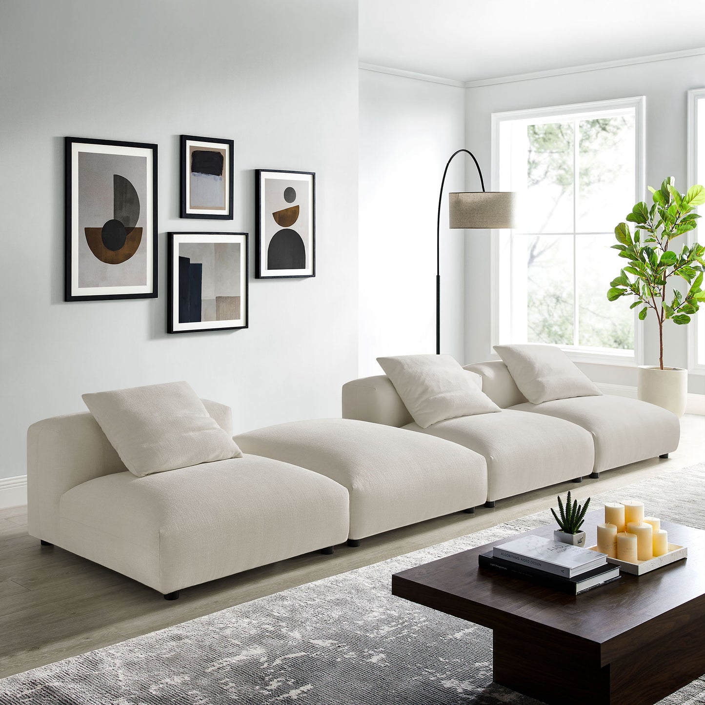 Solace 4-Piece Modular Upholstered Sectional Sofa