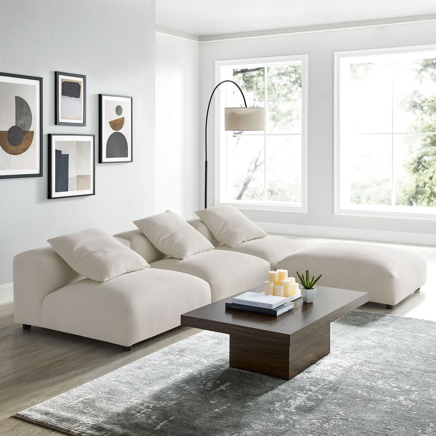 Solace 4-Piece Modular Upholstered Sectional Sofa