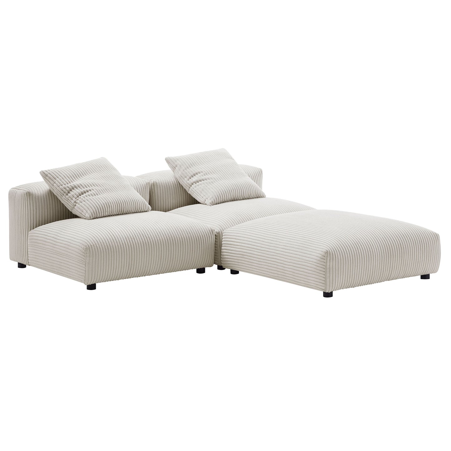 Solace 3-Piece Modular Upholstered Sectional Sofa