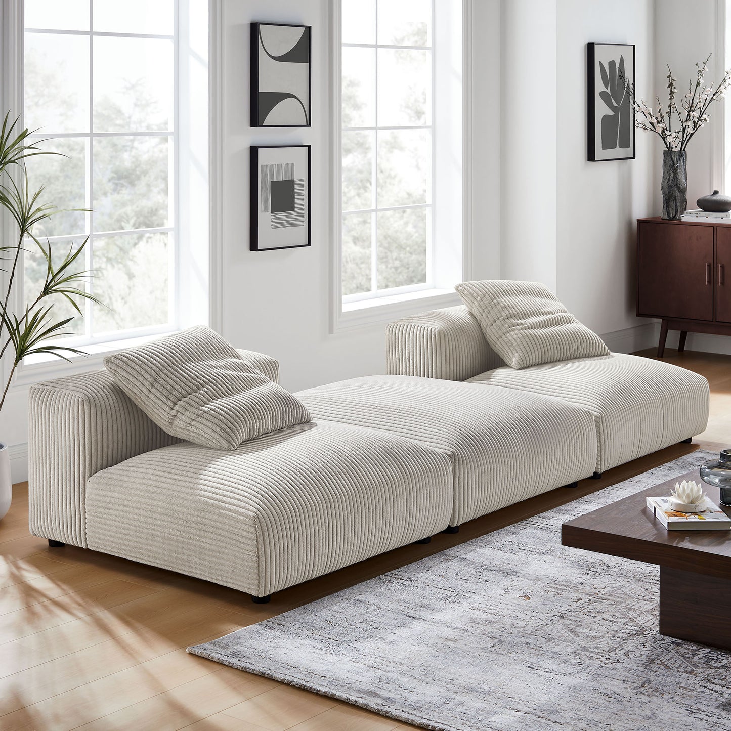 Solace 3-Piece Modular Upholstered Sectional Sofa