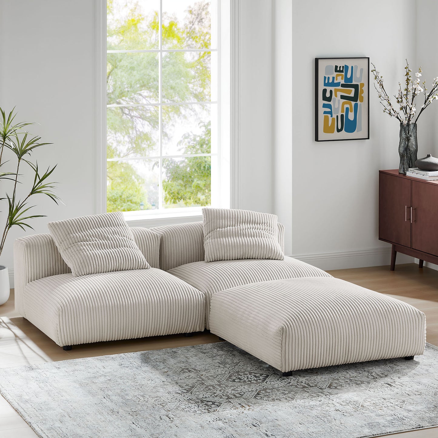 Solace 3-Piece Modular Upholstered Sectional Sofa
