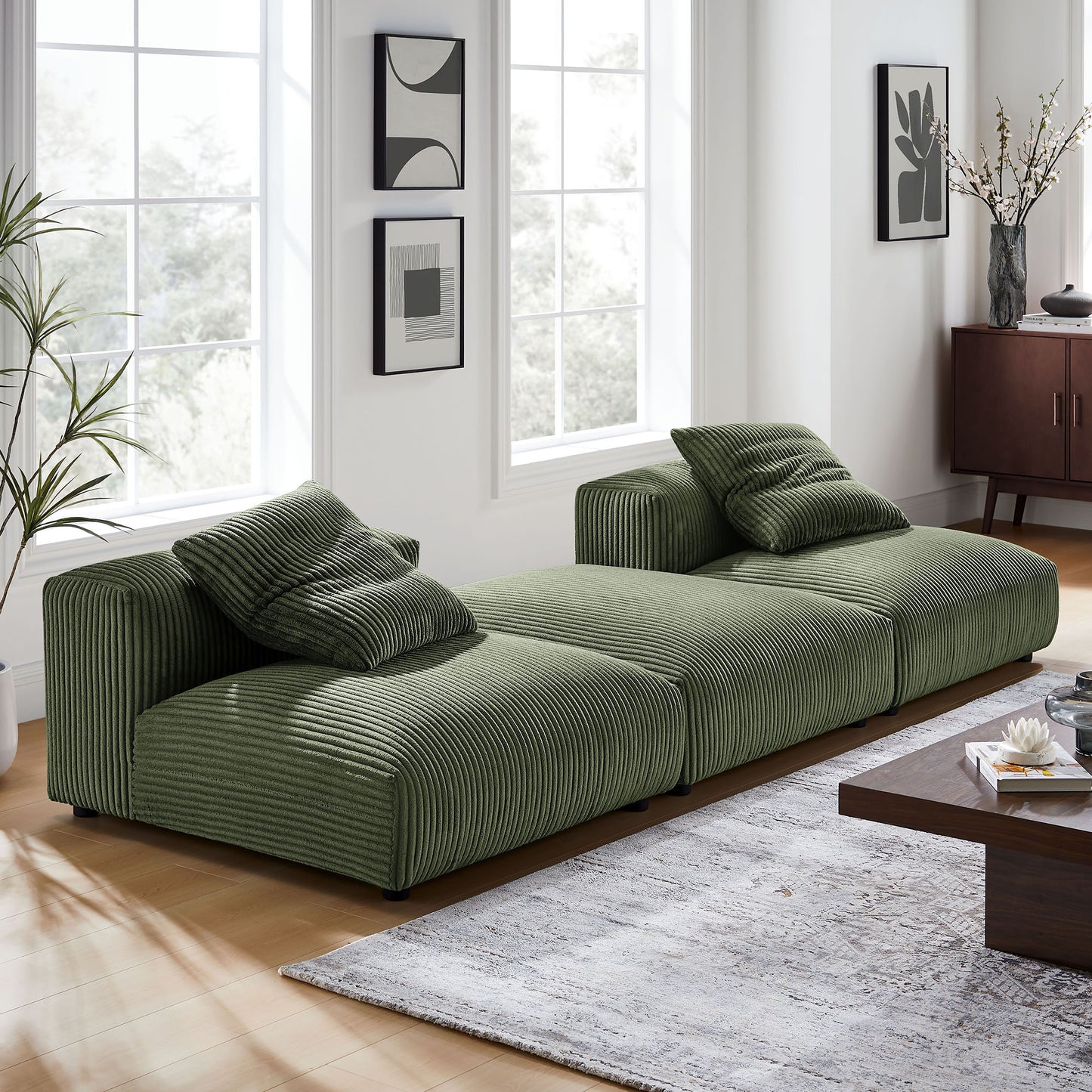 Solace 3-Piece Modular Upholstered Sectional Sofa