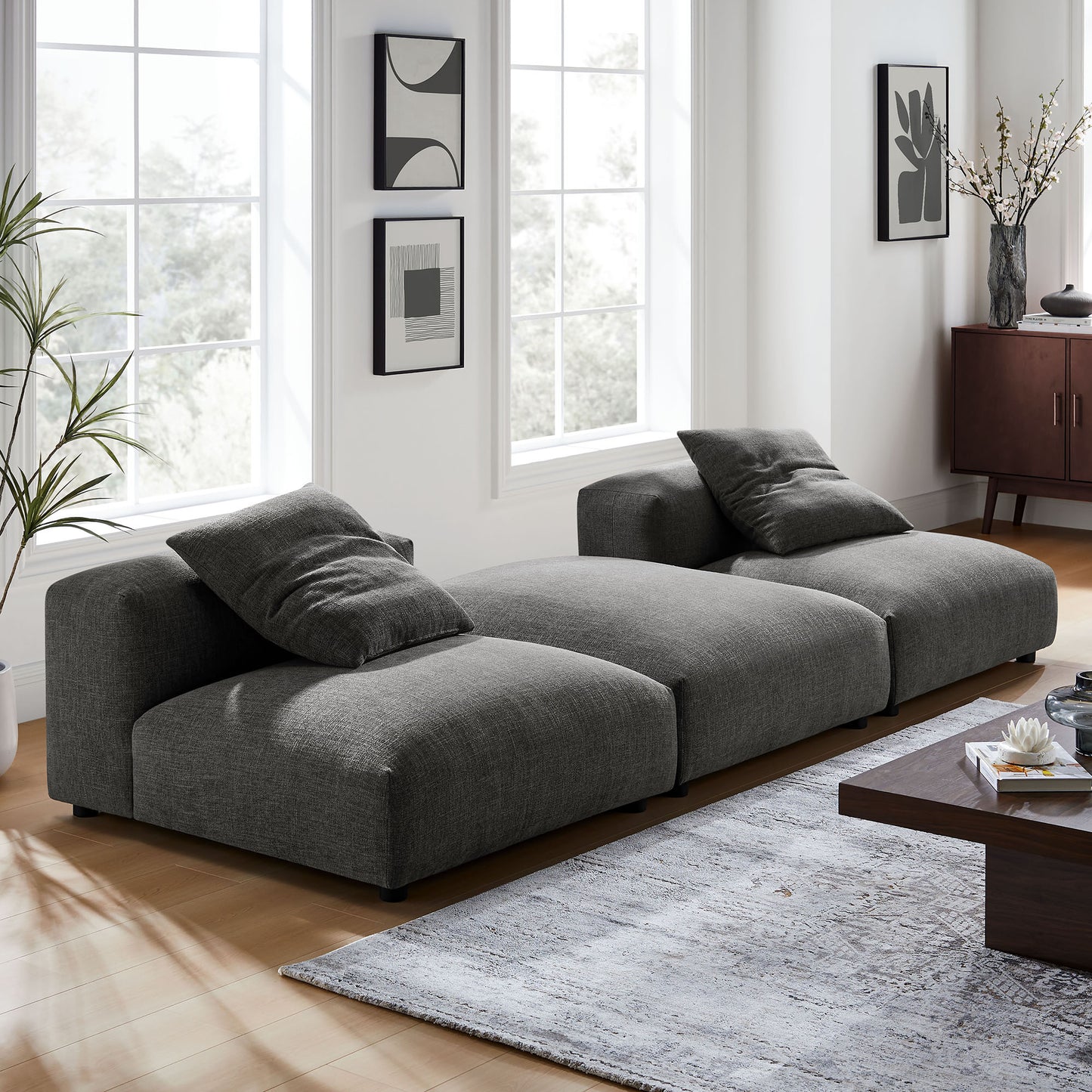 Solace 3-Piece Modular Upholstered Sectional Sofa