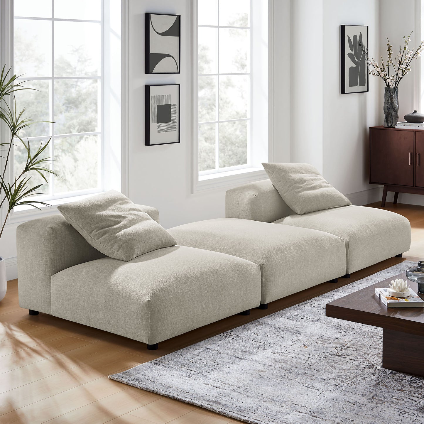 Solace 3-Piece Modular Upholstered Sectional Sofa