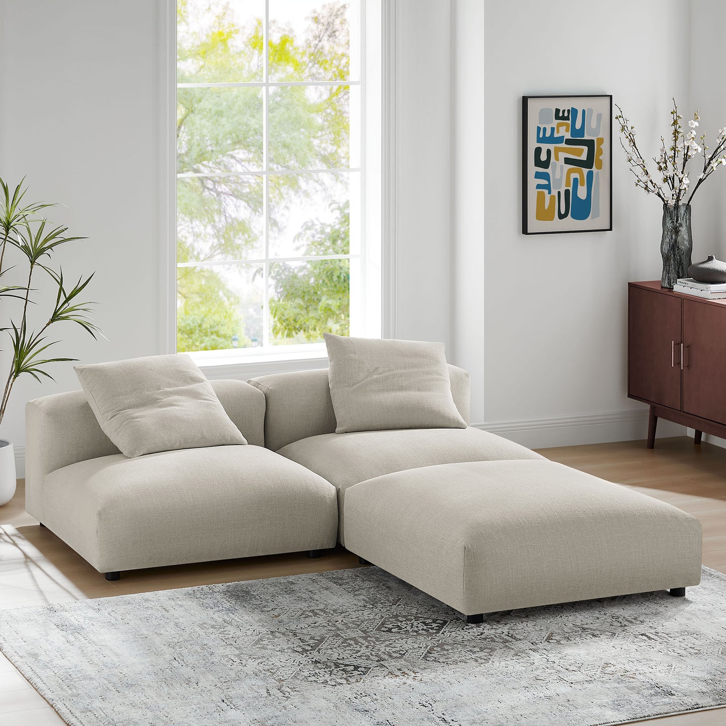 Solace 3-Piece Modular Upholstered Sectional Sofa