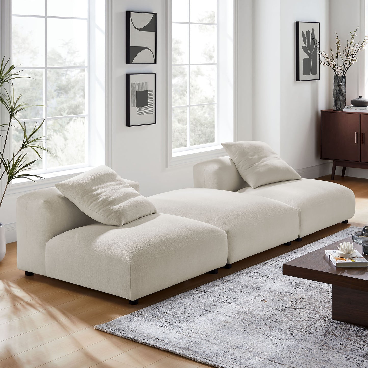 Solace 3-Piece Modular Upholstered Sectional Sofa
