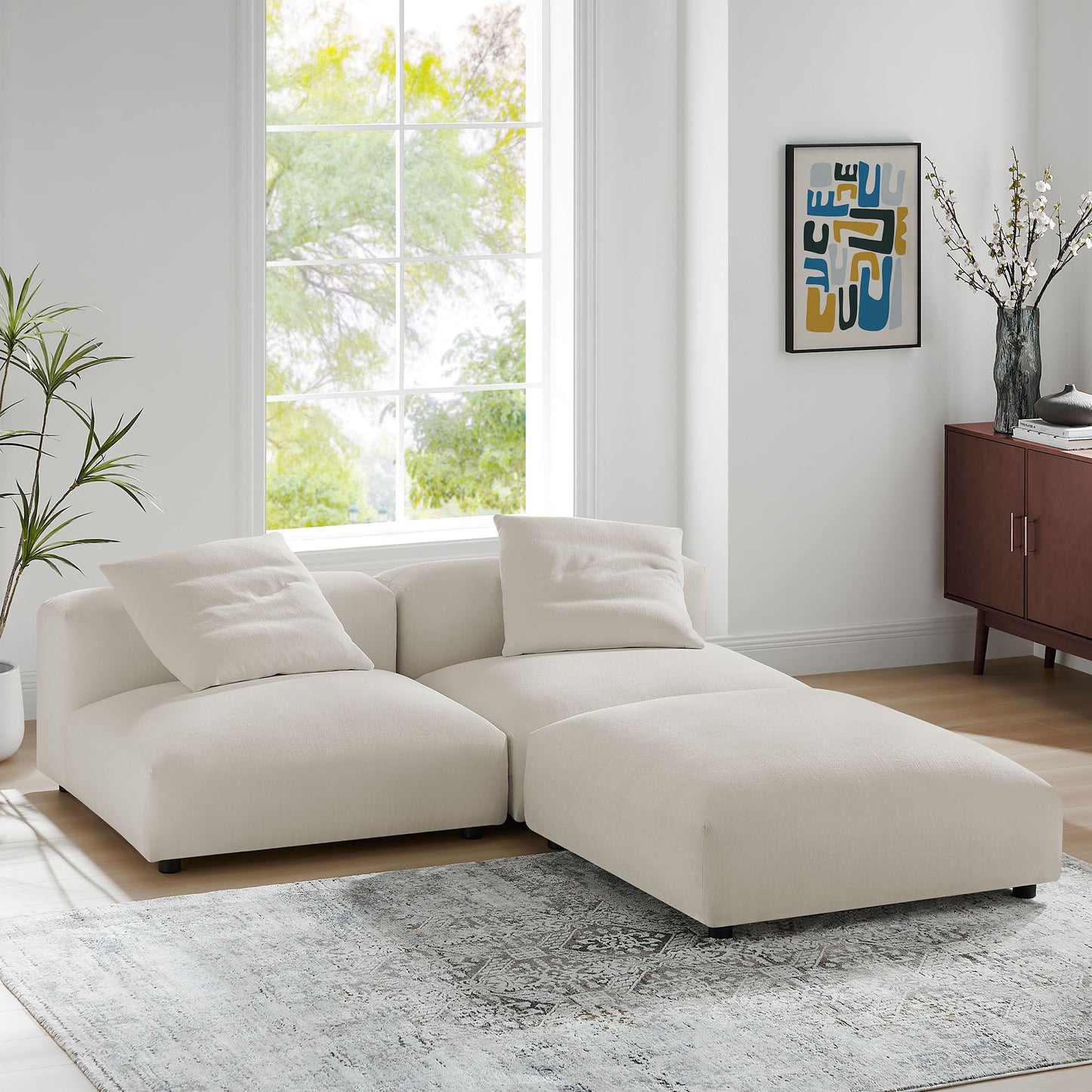 Solace 3-Piece Modular Upholstered Sectional Sofa