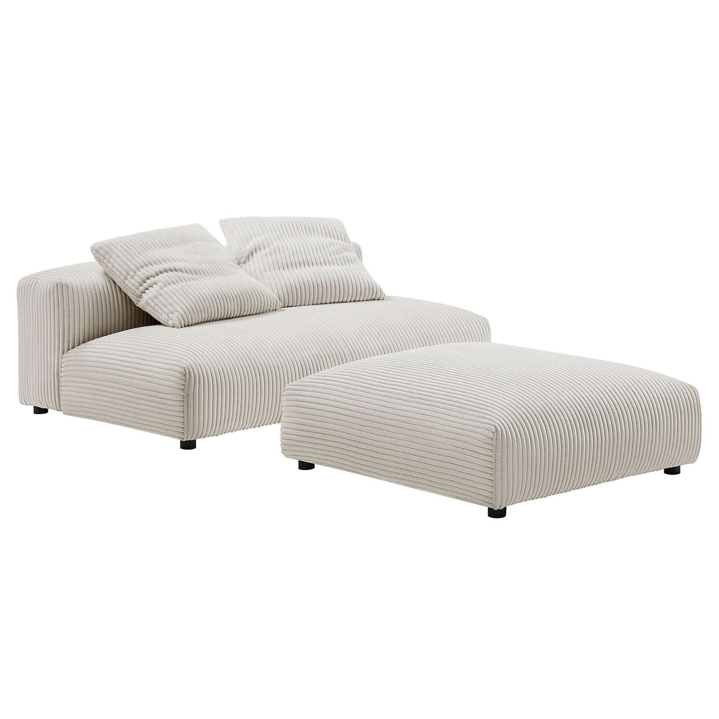 Solace Modular Upholstered Armless Loveseat and Ottoman Set by Modway