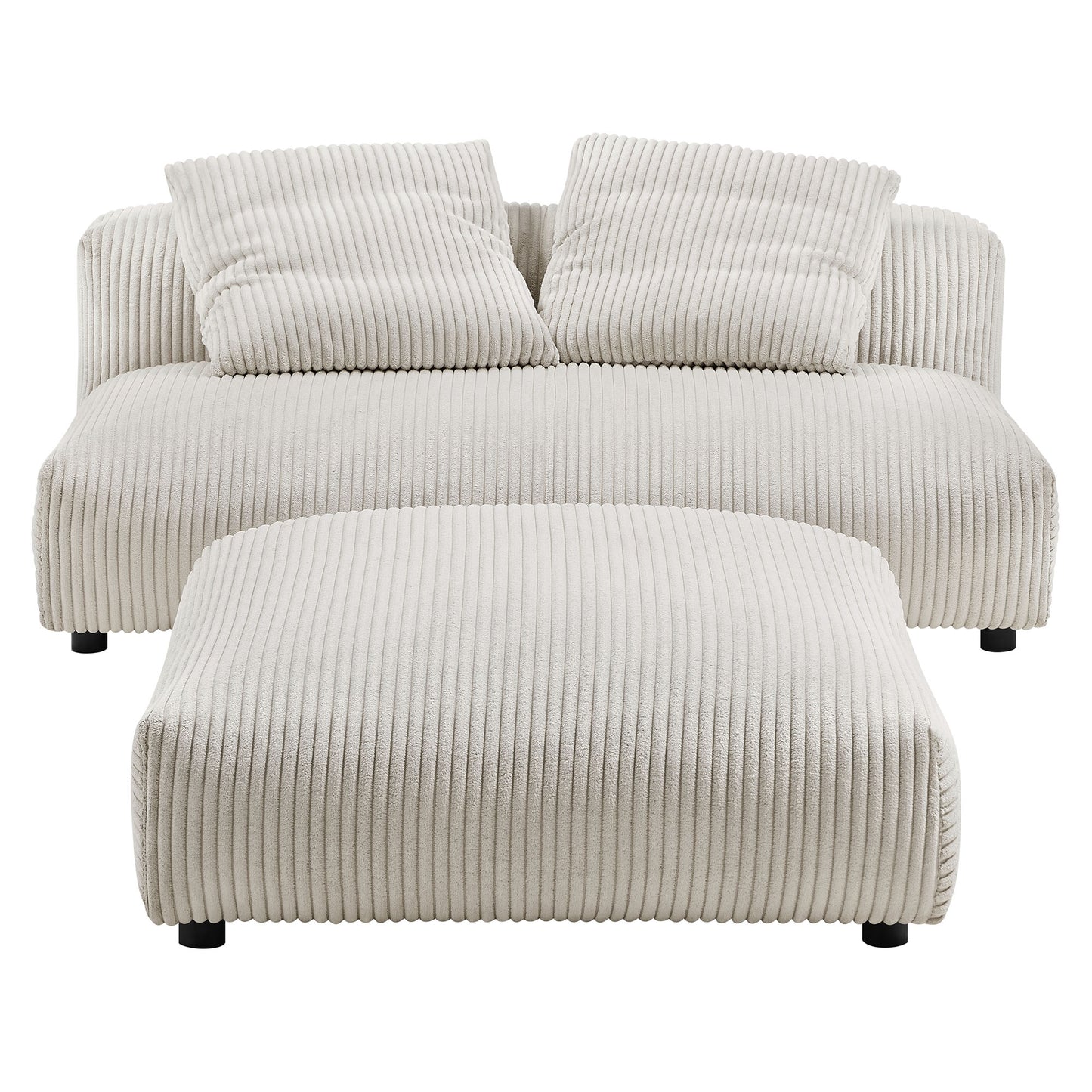Solace Modular Upholstered Armless Loveseat and Ottoman Set by Modway