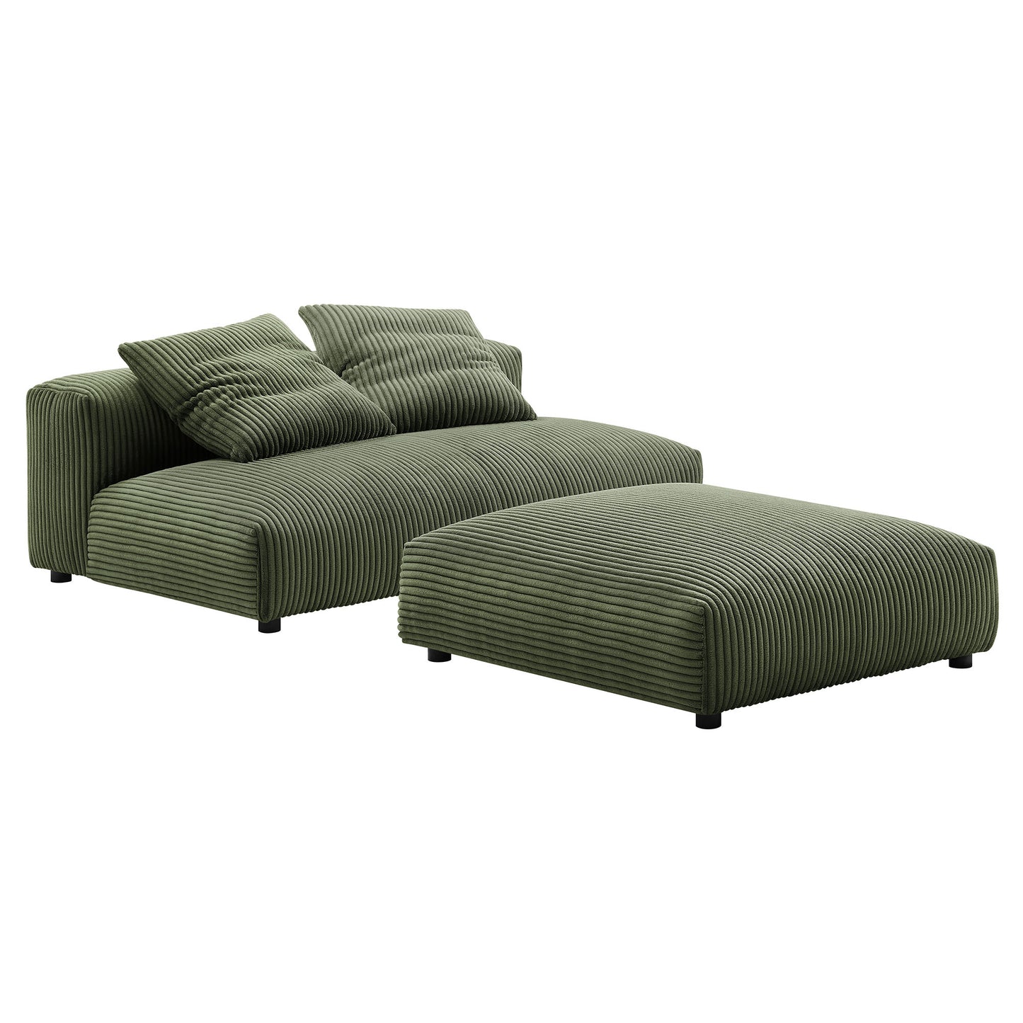 Solace Modular Upholstered Armless Loveseat and Ottoman Set by Modway