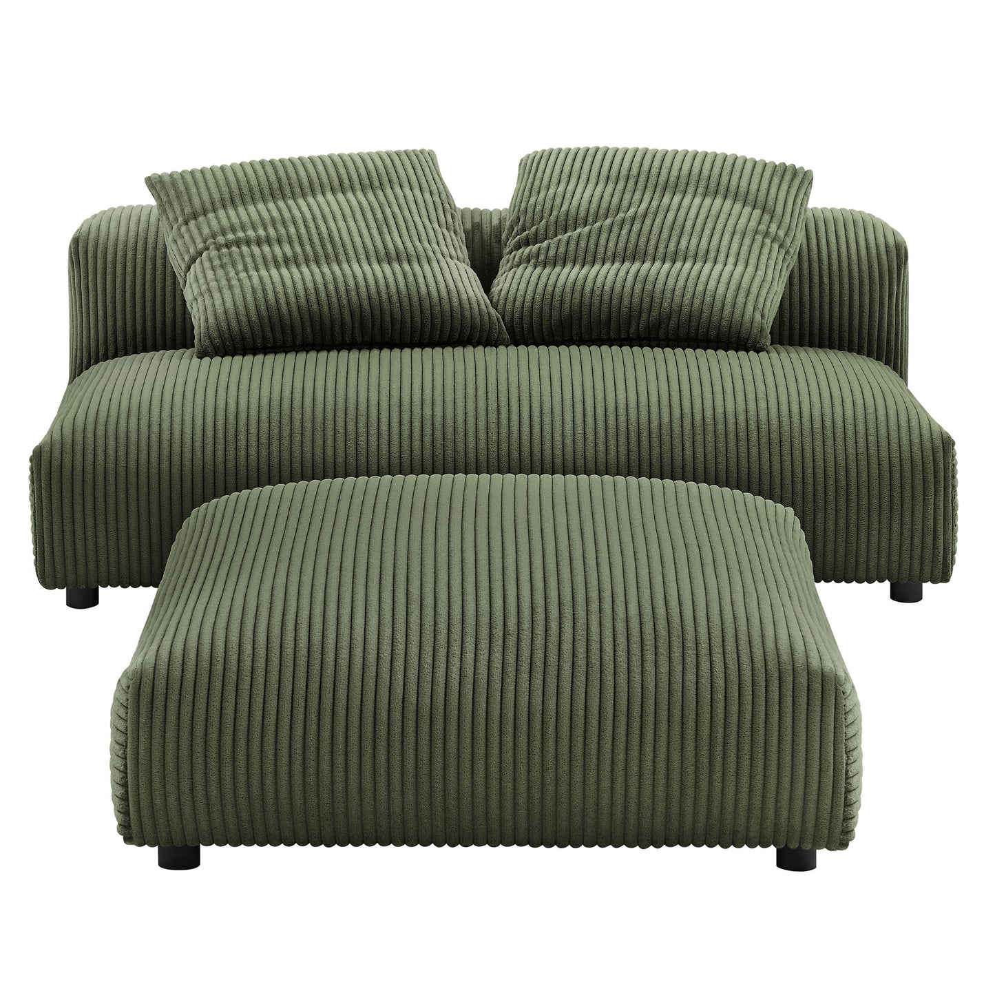 Solace Modular Upholstered Armless Loveseat and Ottoman Set by Modway
