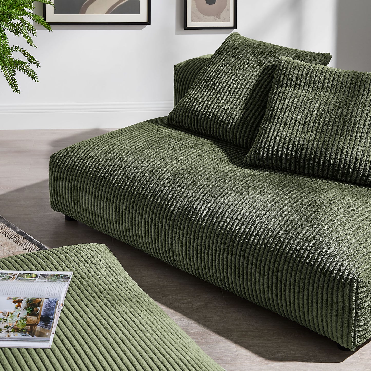 Solace Modular Upholstered Armless Loveseat and Ottoman Set by Modway