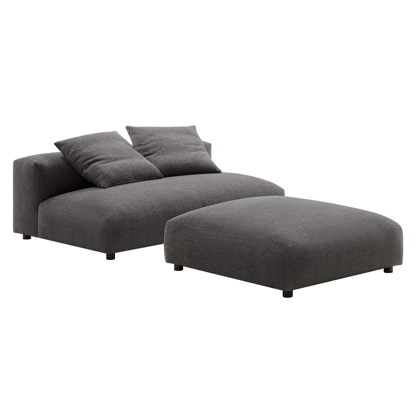 Solace Modular Upholstered Armless Loveseat and Ottoman Set by Modway