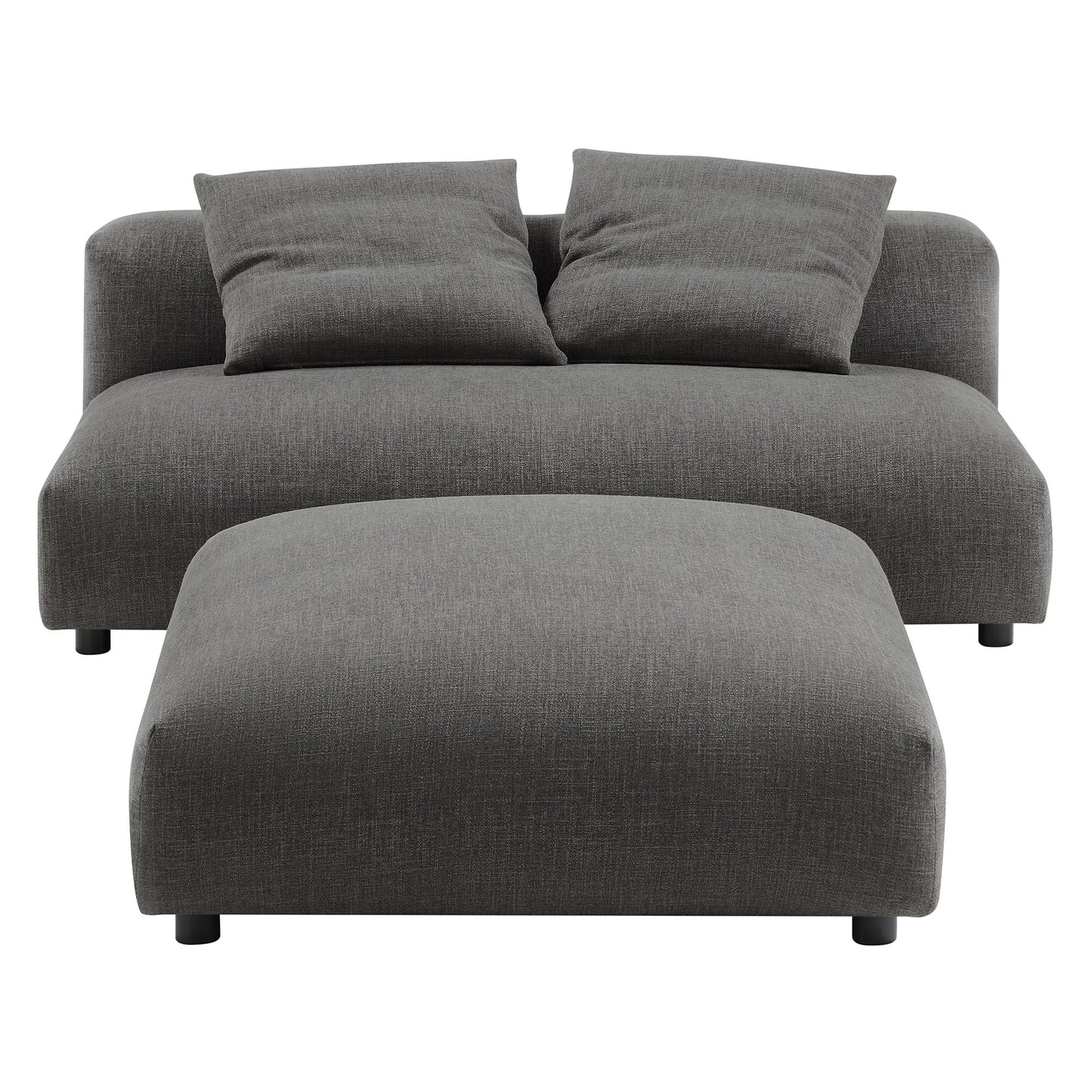 Solace Modular Upholstered Armless Loveseat and Ottoman Set by Modway