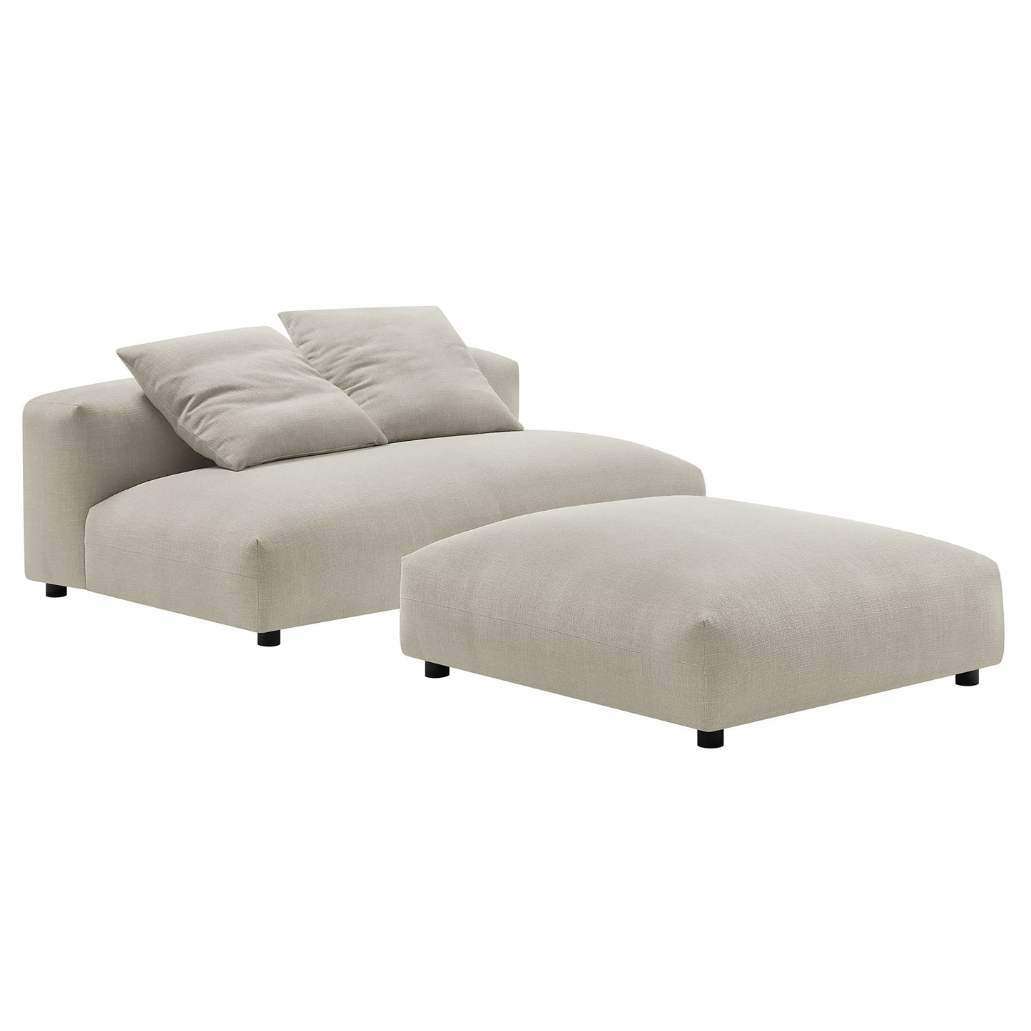 Solace Modular Upholstered Armless Loveseat and Ottoman Set by Modway
