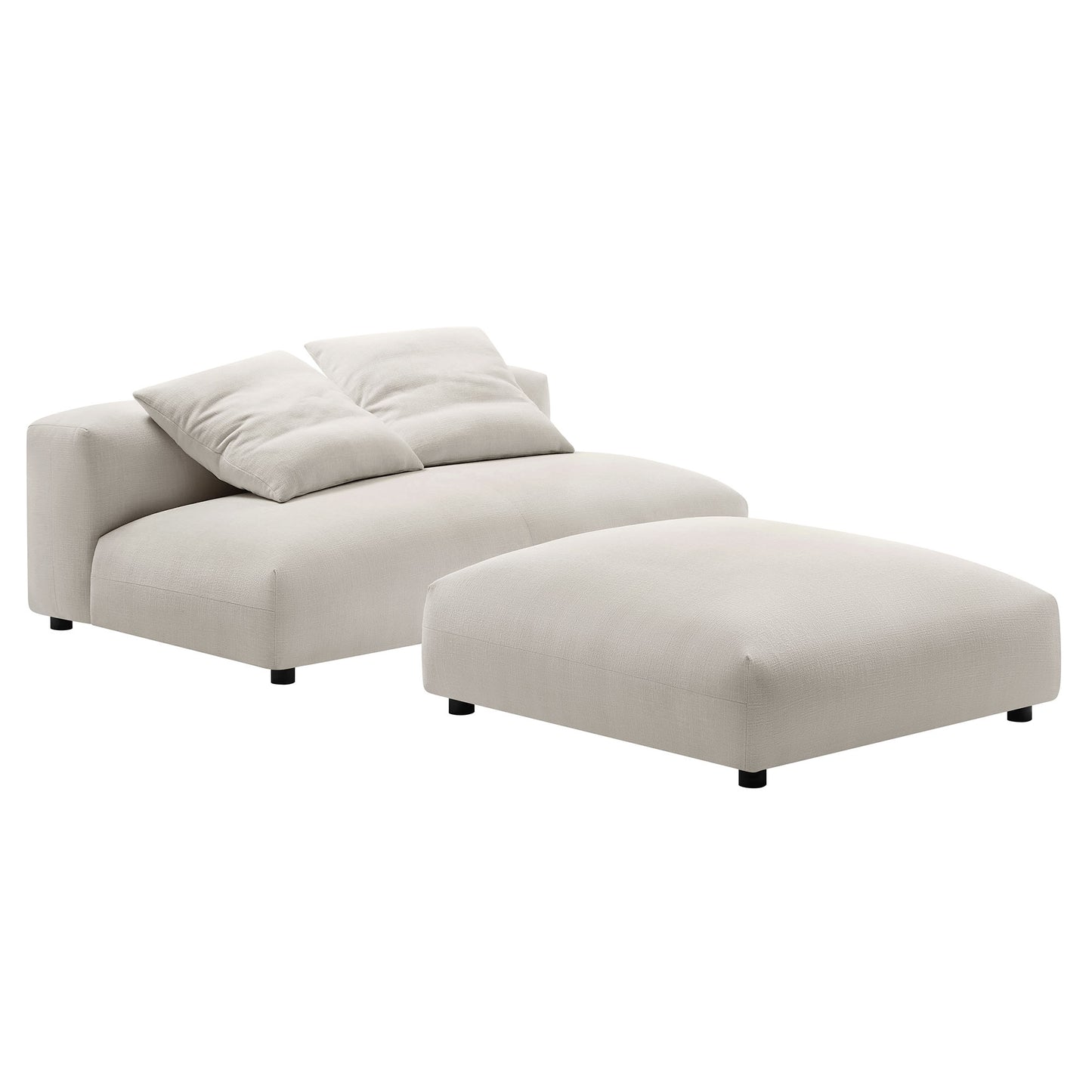 Solace Modular Upholstered Armless Loveseat and Ottoman Set by Modway