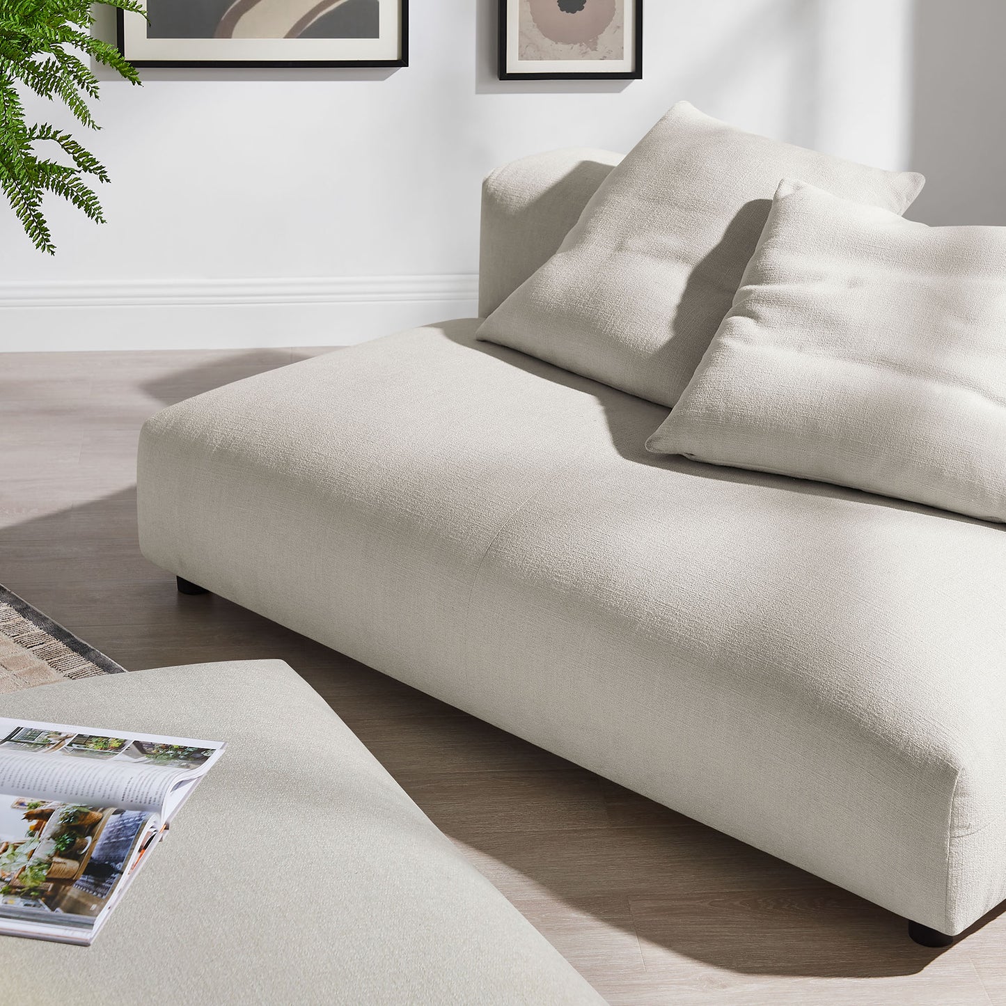 Solace Modular Upholstered Armless Loveseat and Ottoman Set by Modway