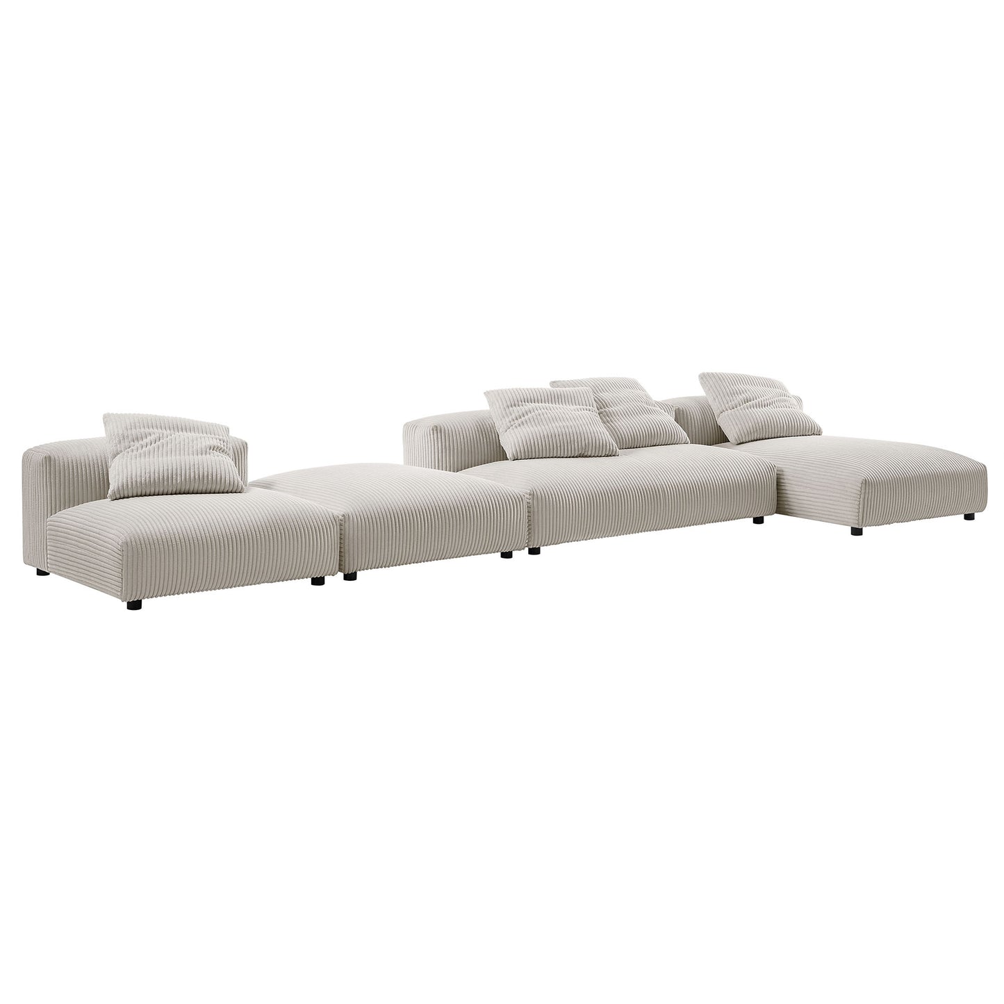 Solace 4-Piece Modular Upholstered Sectional Sofa With Ottoman by Modway