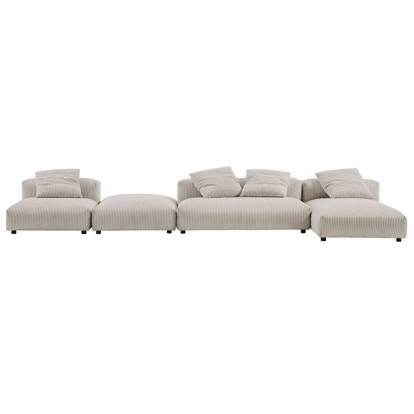 Solace 4-Piece Modular Upholstered Sectional Sofa With Ottoman by Modway