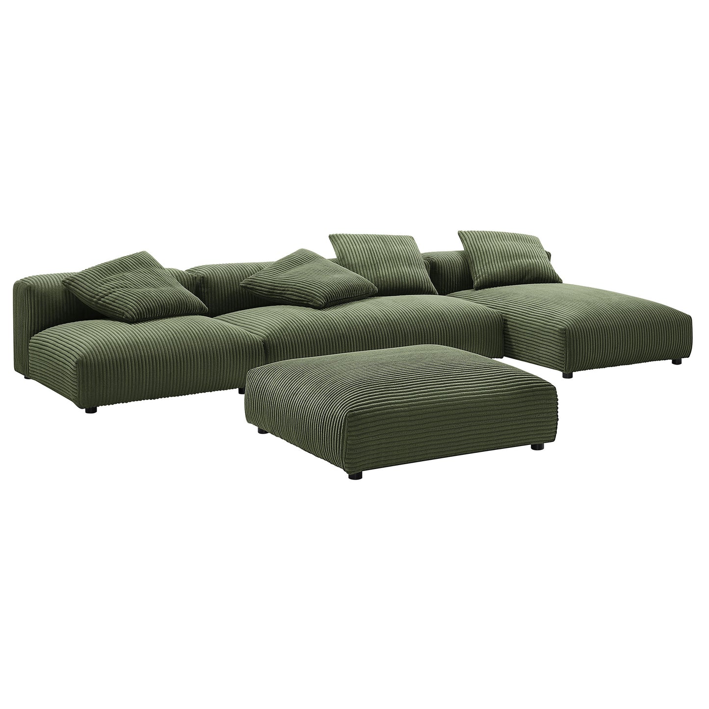 Solace 4-Piece Modular Upholstered Sectional Sofa With Ottoman by Modway