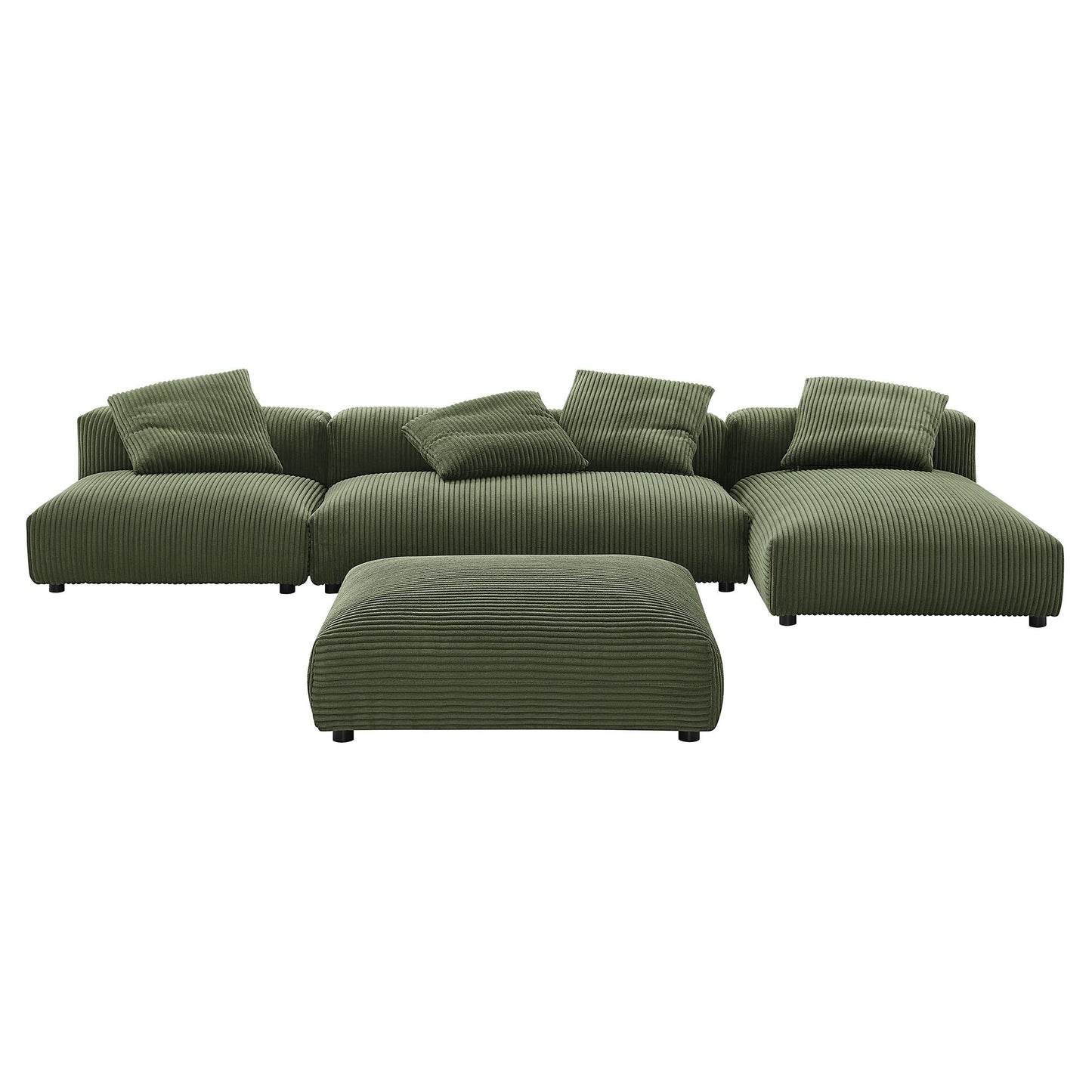 Solace 4-Piece Modular Upholstered Sectional Sofa With Ottoman by Modway