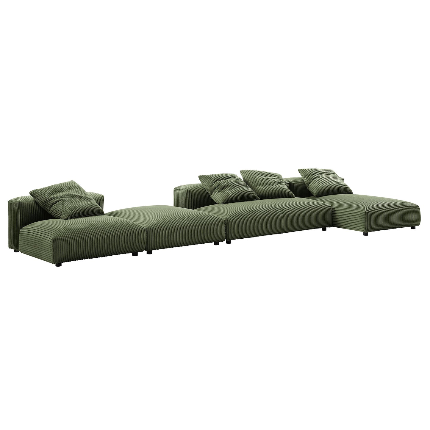 Solace 4-Piece Modular Upholstered Sectional Sofa With Ottoman by Modway