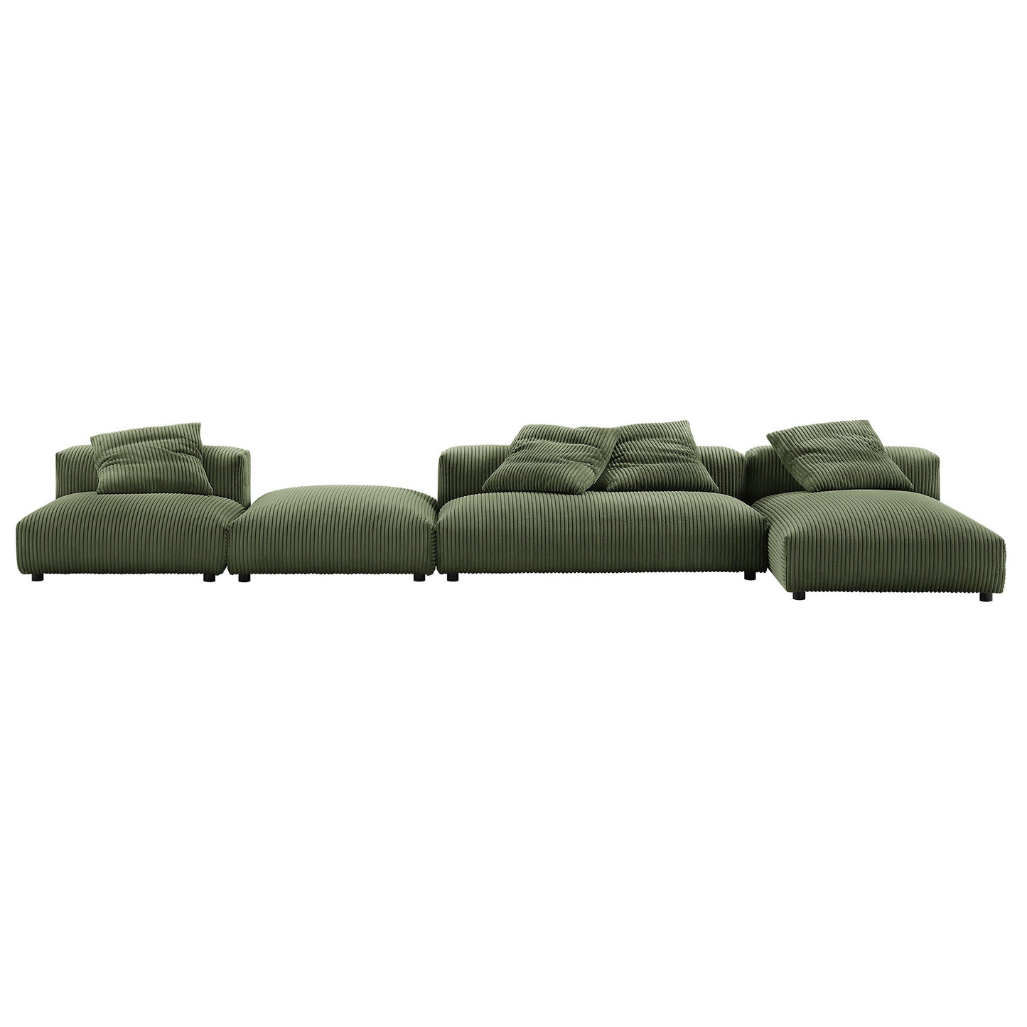 Solace 4-Piece Modular Upholstered Sectional Sofa With Ottoman by Modway